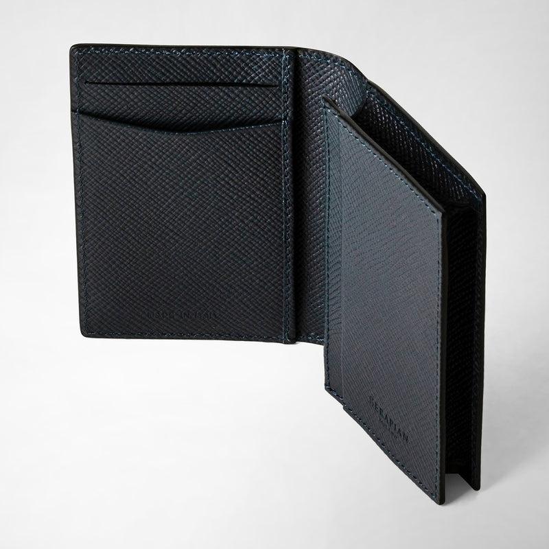 Serapian Business card case in evoluzione leather navy blue Hotsell