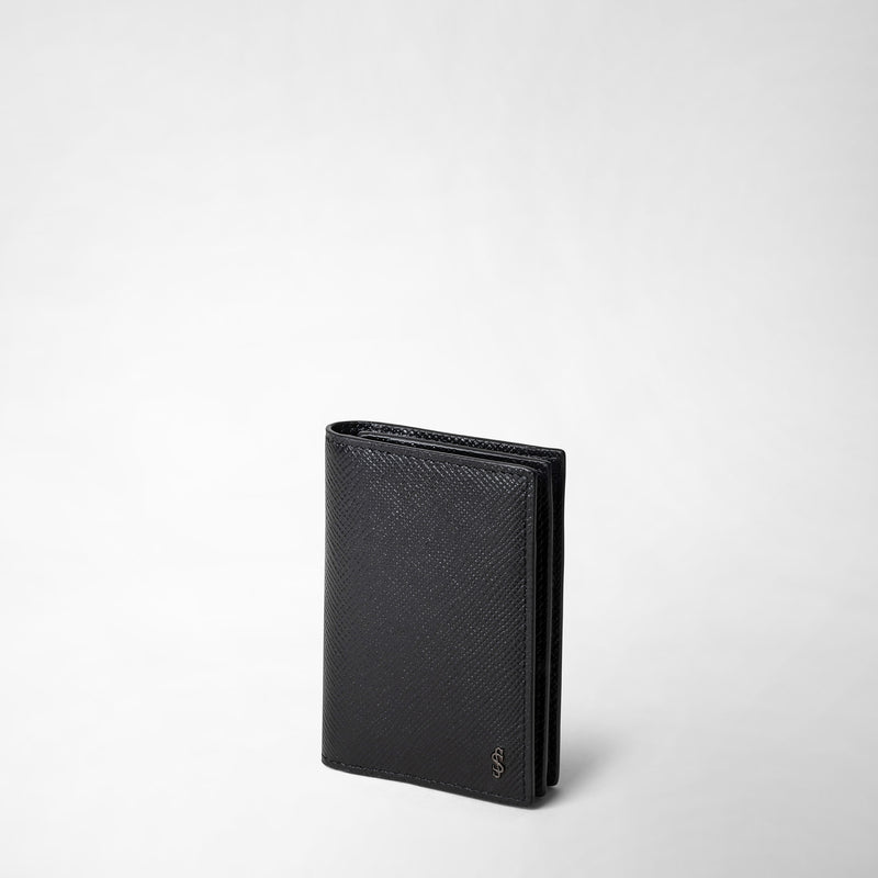 Serapian Business card case in evoluzione leather eclipse black Vendita Calda
