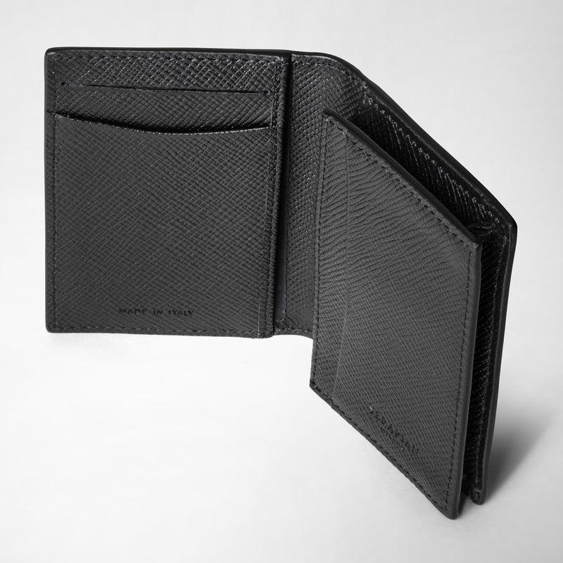 Serapian Business card case in evoluzione leather eclipse black Vendita Calda