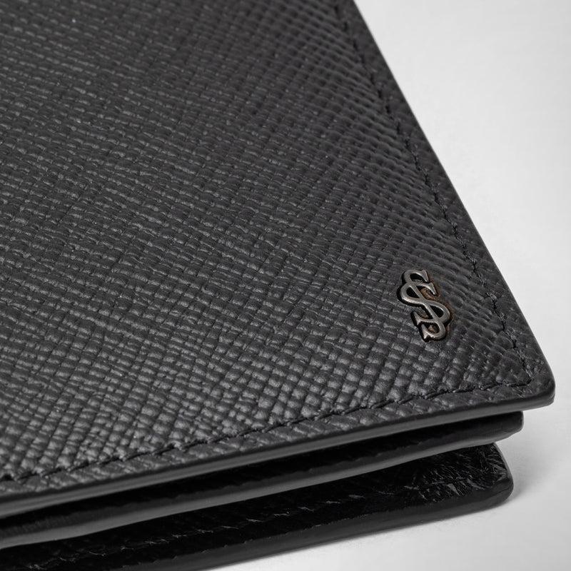 Serapian Business card case in evoluzione leather eclipse black Vendita Calda