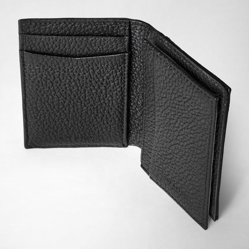 Serapian Portacarte in pelle cachemire nero Vendita Economica