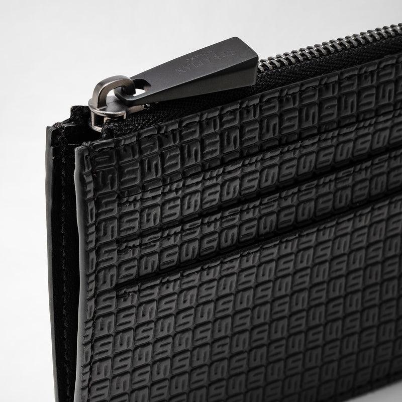 Serapian Zip card case in stepan black-black eclipse Moda