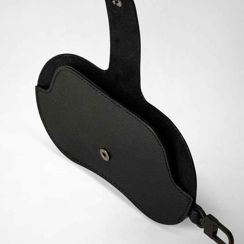 Serapian Glasses holder in evoluzione leather eclipse black Promozione Limitata