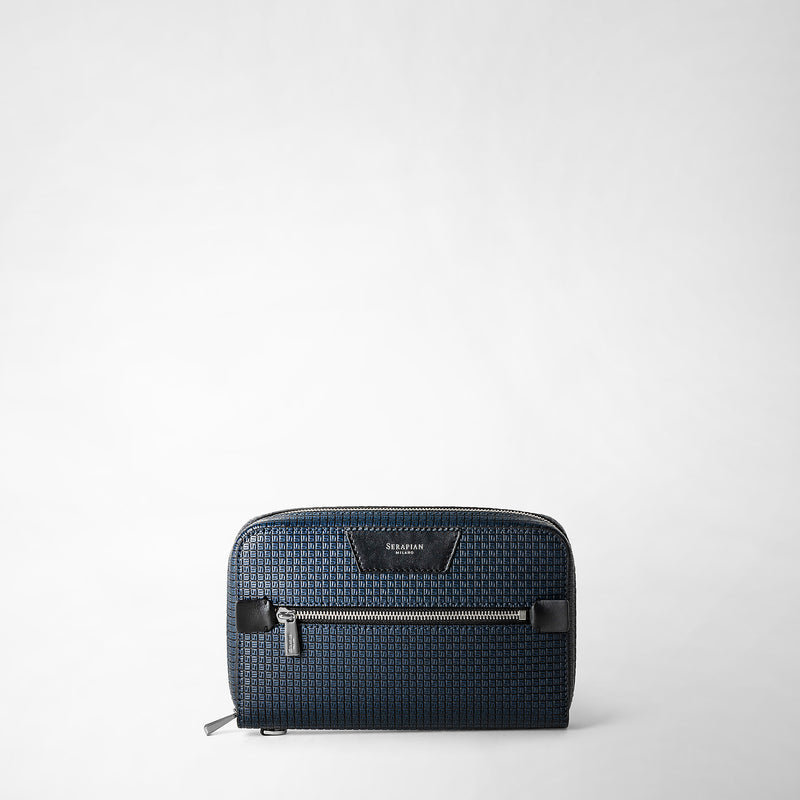Serapian Pochette in stepan blu oceano-nero Novità