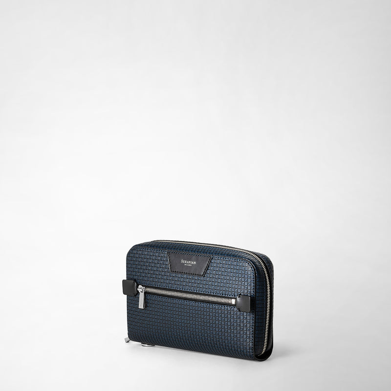 Serapian Pochette in stepan blu oceano-nero Novità