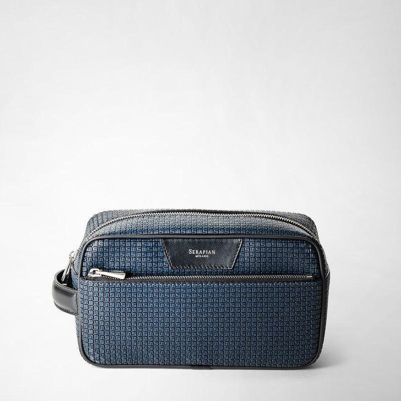 Serapian Trousse da bagno in stepan blu oceano-nero Economico