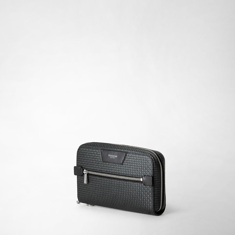 Serapian Pochette in stepan asfalto-nero In Vendita