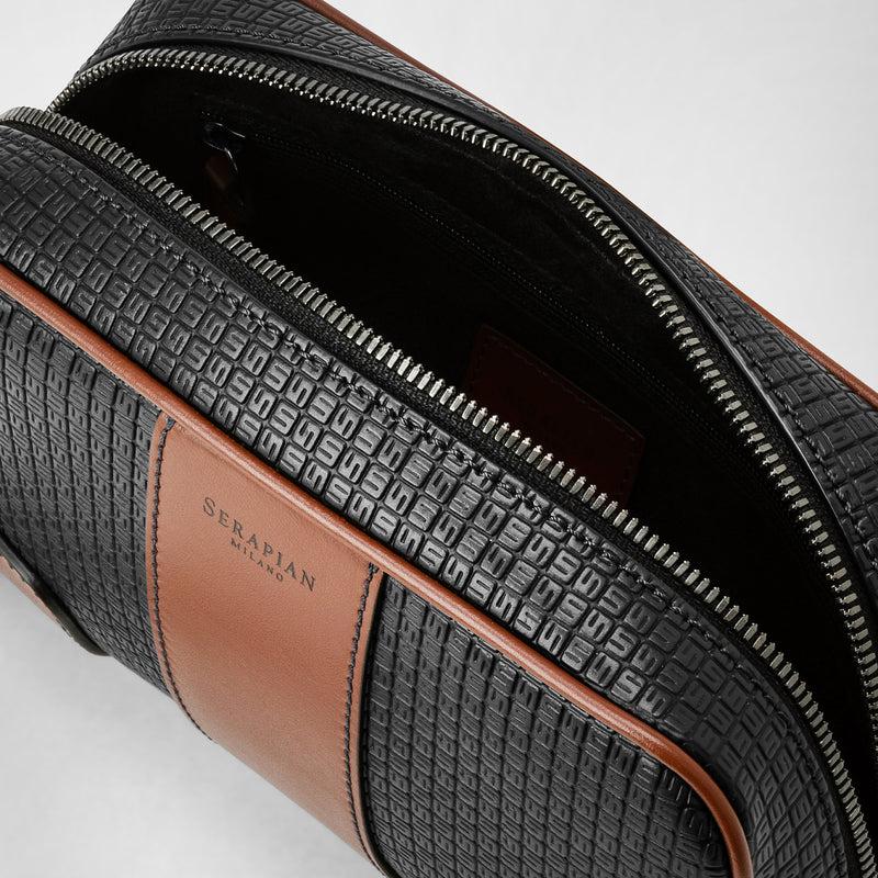 Serapian Pochette in stepan 72 nero-cuoio Offerte