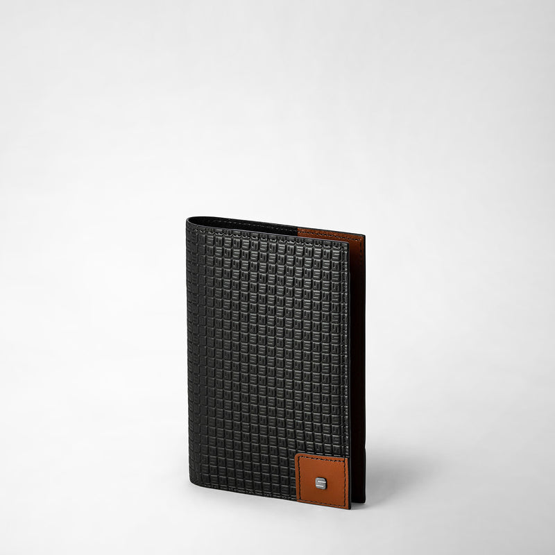 Serapian Passport holder in stepan 72 black cuoio Prezzo di fabbrica