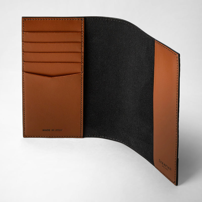 Serapian Passport holder in stepan 72 black cuoio Prezzo di fabbrica