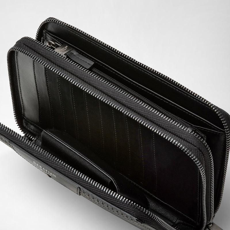 Serapian POCHETTE DA VIAGGIO CON ZIP DOPPIA IN STEPAN Grande vendita