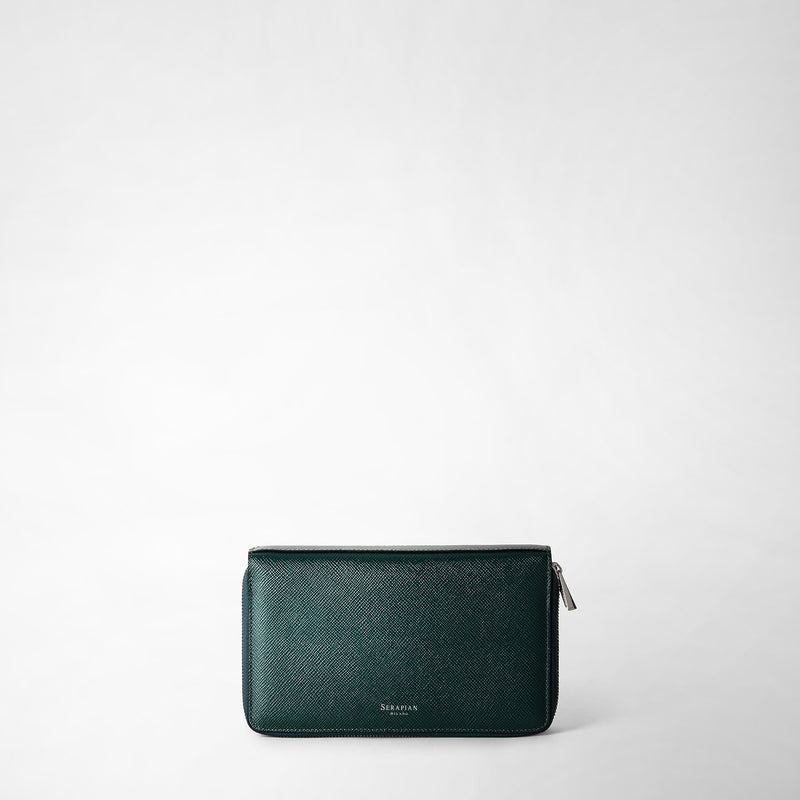 Serapian POCHETTE DA VIAGGIO CON ZIP DOPPIA IN PELLE EVOLUZIONE Fornitura limitata