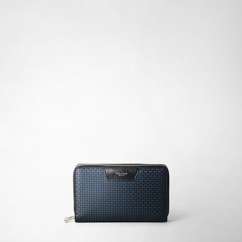Serapian Pochette da viaggio zip doppia stepan blu oceano-nero Vendite stagionali
