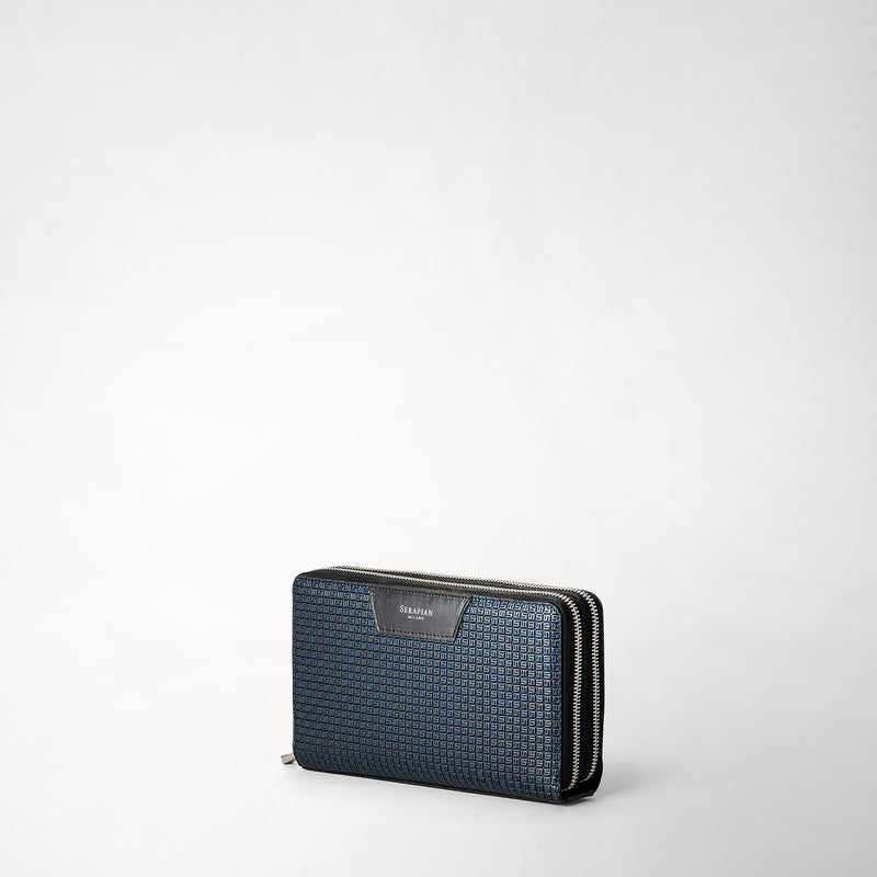Serapian Pochette da viaggio zip doppia stepan blu oceano-nero Vendite stagionali