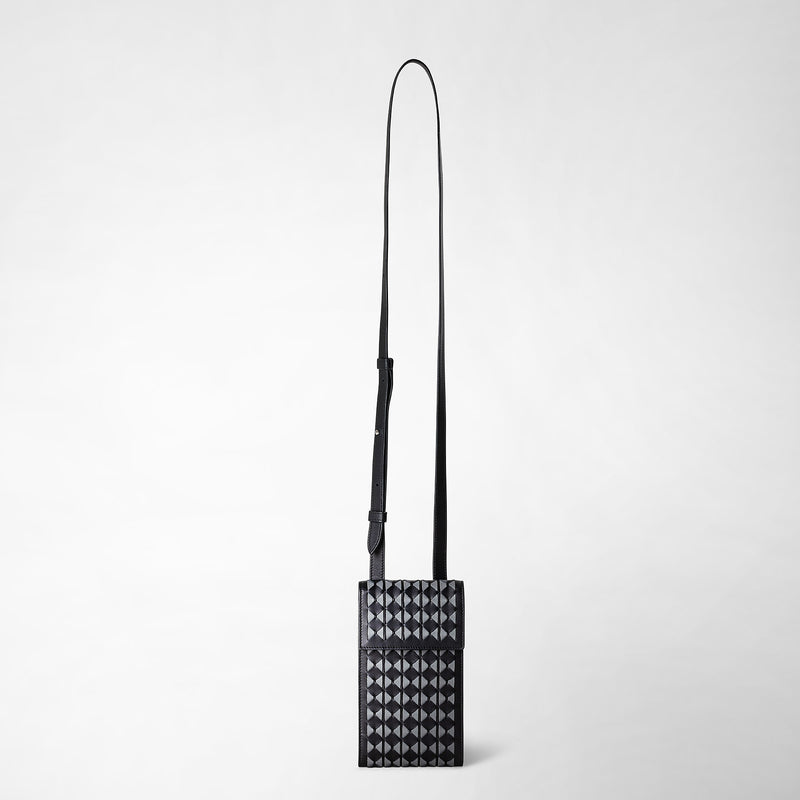 Serapian Phone case with strap in mosaico black asphalt gray Offerta Pasqua