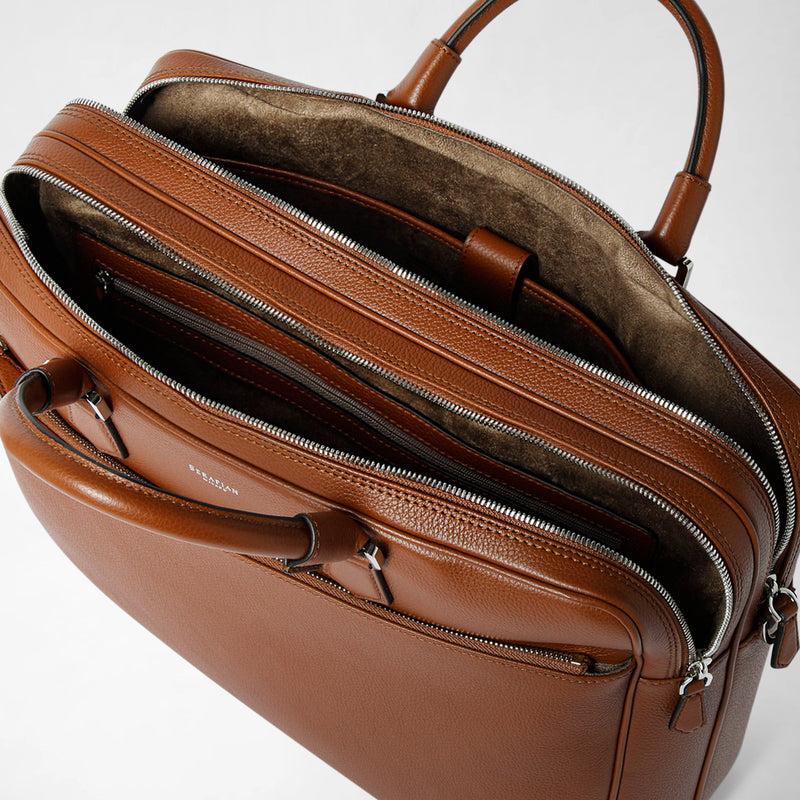 Serapian BORSA BUSINESS GRANDE IN PELLE CACHEMIRE Italia