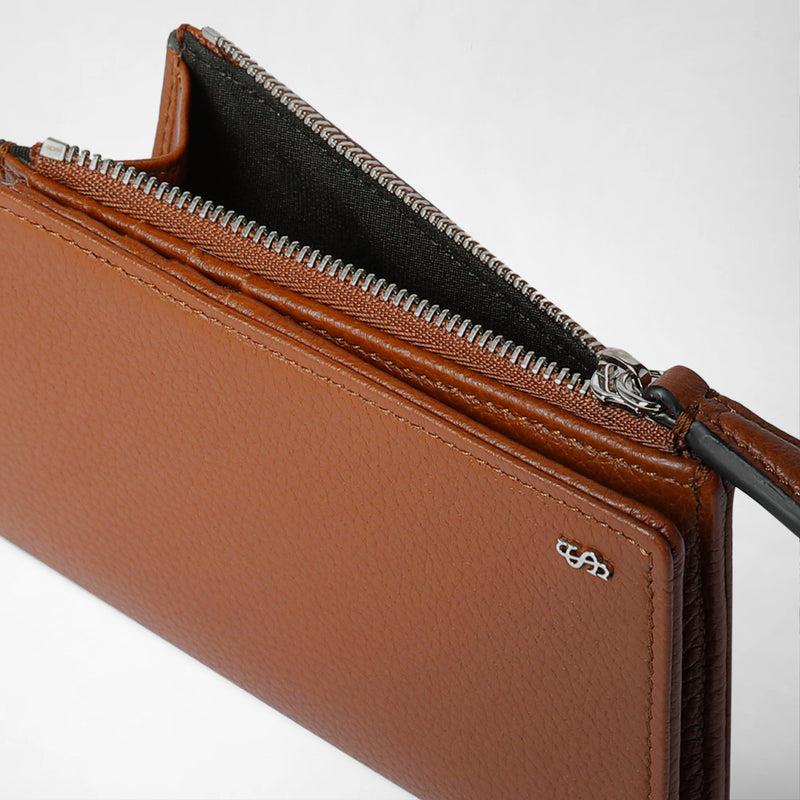Serapian PORTAFOGLIO VERTICALE CON ZIP IN PELLE CACHEMIRE Qualità