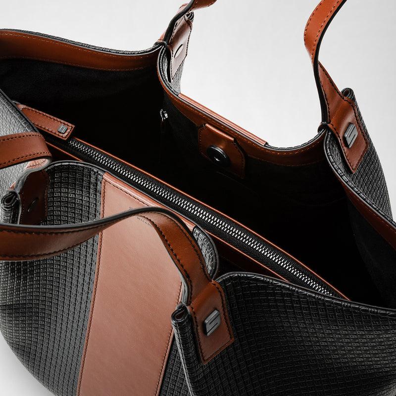 Serapian Borsa shopping vertical secret stepan 72 nero-cuoio Economico