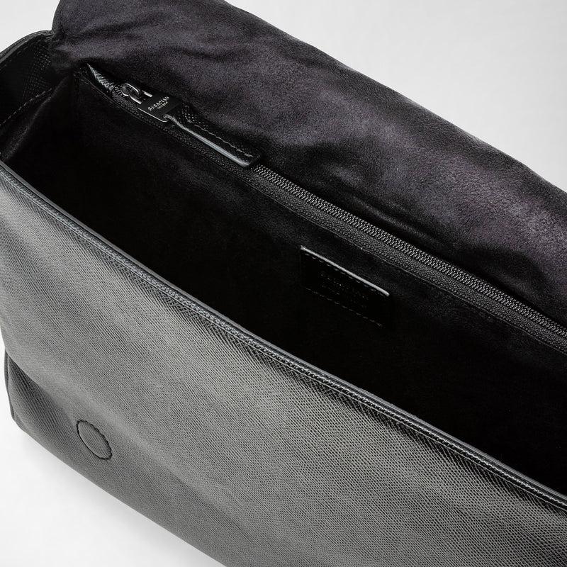 Serapian Borsa messenger piccola in pelle evoluzione nero eclissi Online