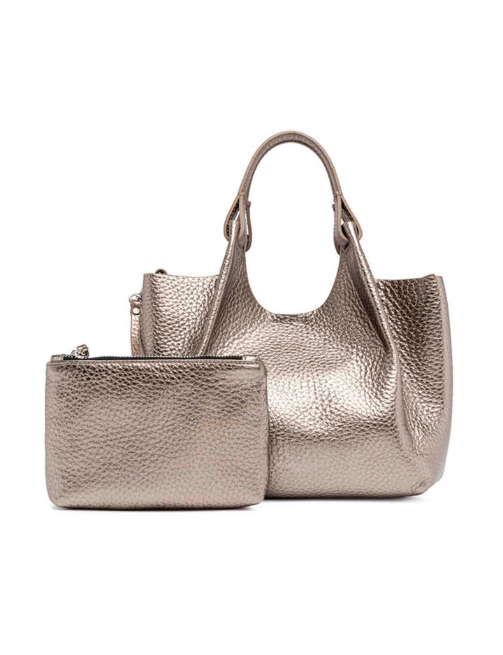 Spatarella Borsa donna mini Dua in pelle argento Acquista Ora
