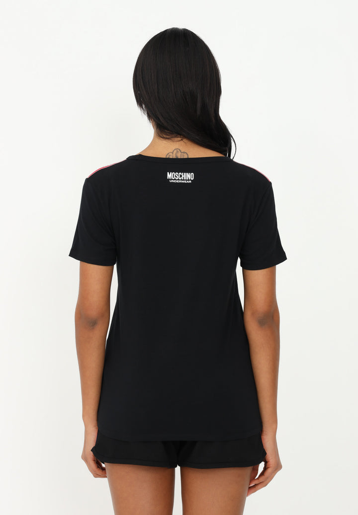 Spatarella T-shirt donna in cotone nero Sottocosto