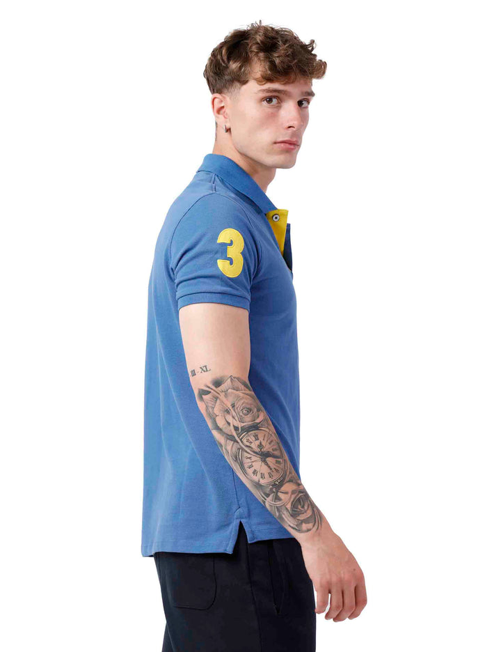 Spatarella Polo uomo in cotone celeste Promozione