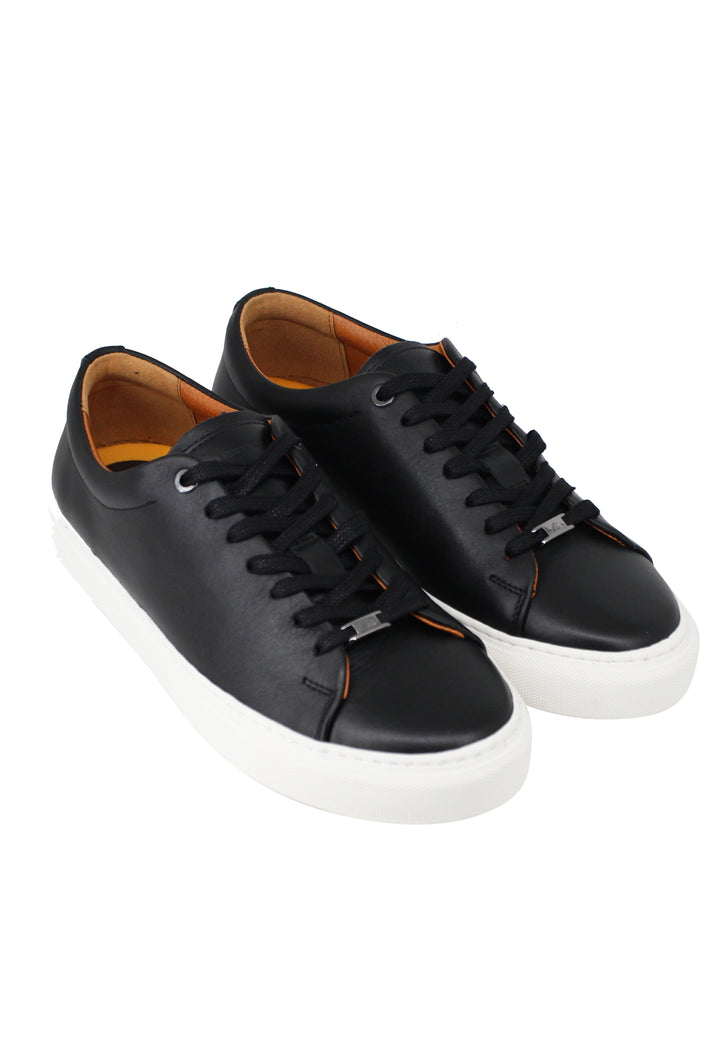Spatarella Sneakers uomo Martin in pelle nera con suola in gomma Novità