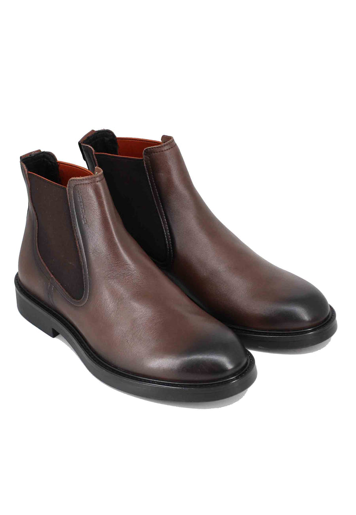 Spatarella Stivaletti uomo in pelle marrone Offerta