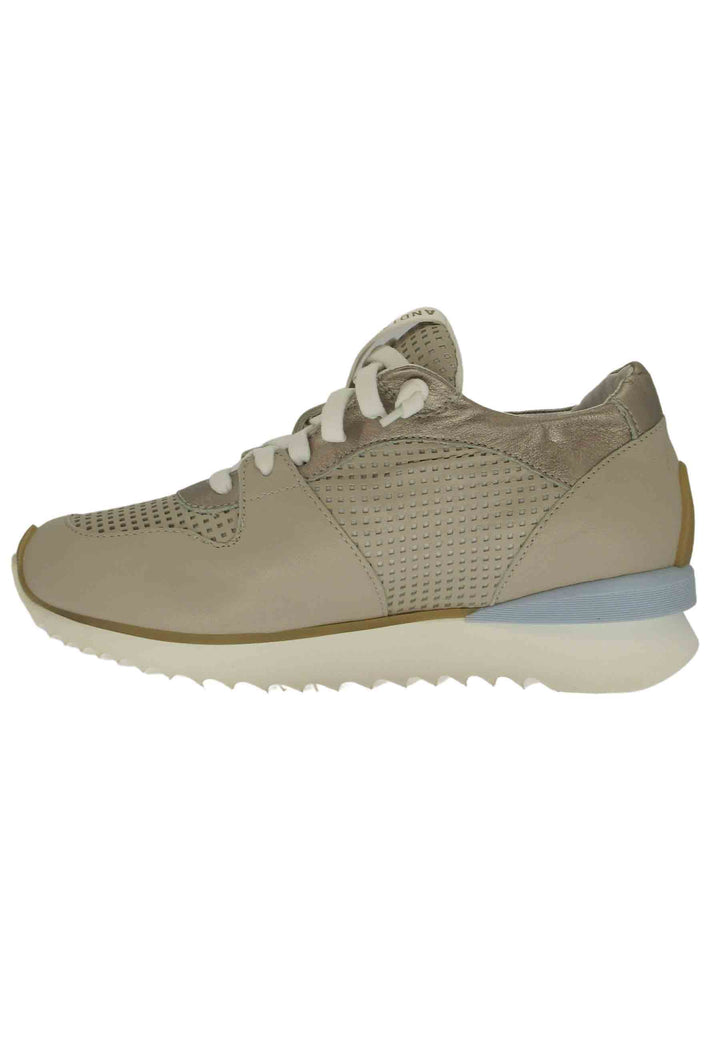 Spatarella Sneakers donna in pelle taupe con suola alta il gomma Negozio