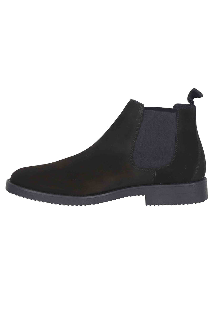 Spatarella Chelsea boots uomo in camoscio nero con suola in para Nuova