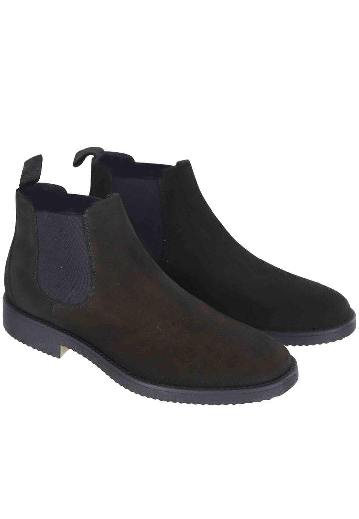 Spatarella Chelsea boots uomo in camoscio nero con suola in para Nuova