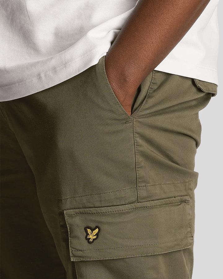 Spatarella Pantaloni cargo uomo in cotone verde Economico