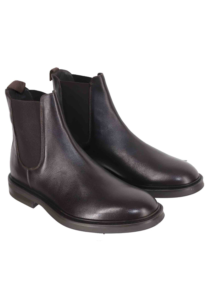 Spatarella Chelsea boots uomo in pelle testa di moro con suola in gomma In Linea