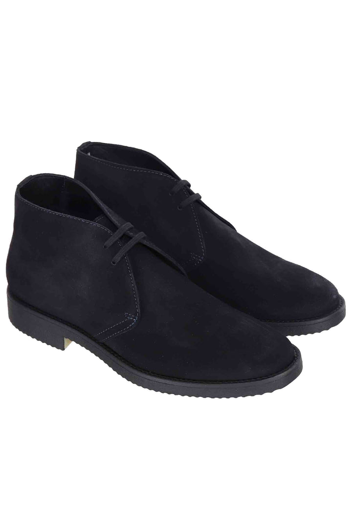 Spatarella Polacchine uomo in camoscio blu con suola in para Vendita