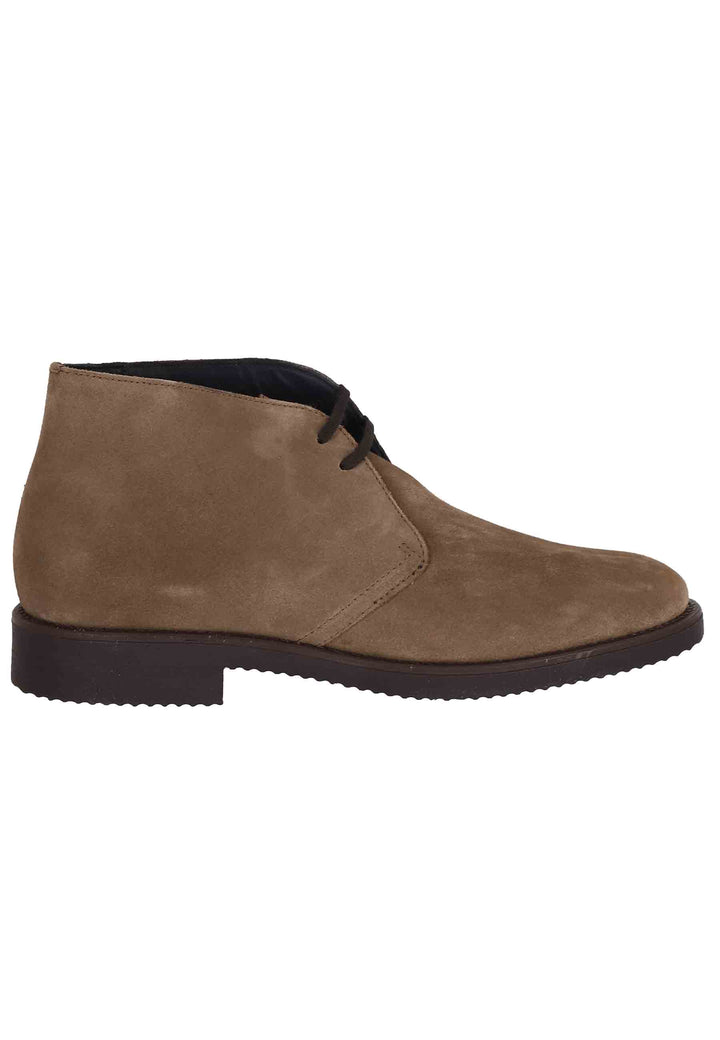 Spatarella Polacchine uomo in camoscio taupe con suola in para