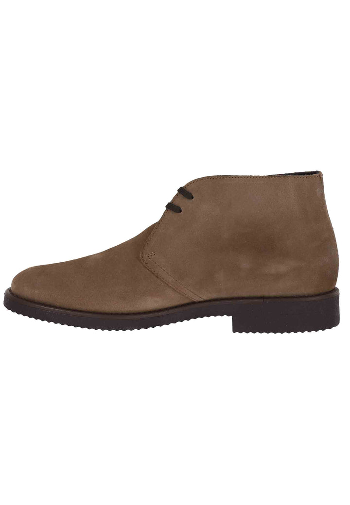 Spatarella Polacchine uomo in camoscio taupe con suola in para Promozione