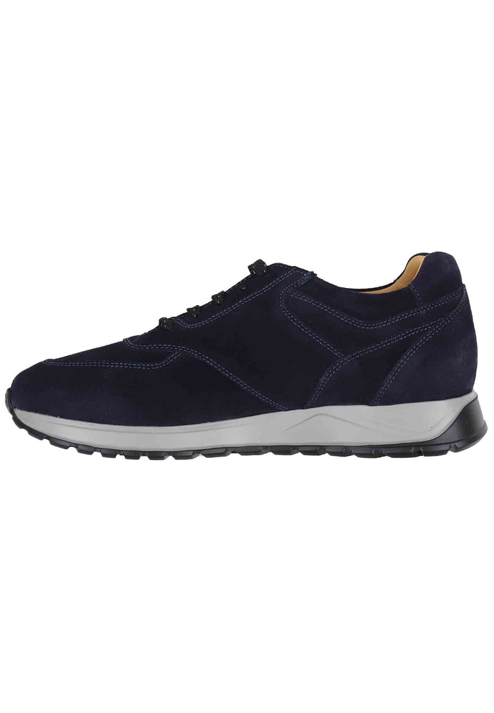 Spatarella Sneakes da uomo in camoscio blu con suola in gomma Spedizione Gratuita