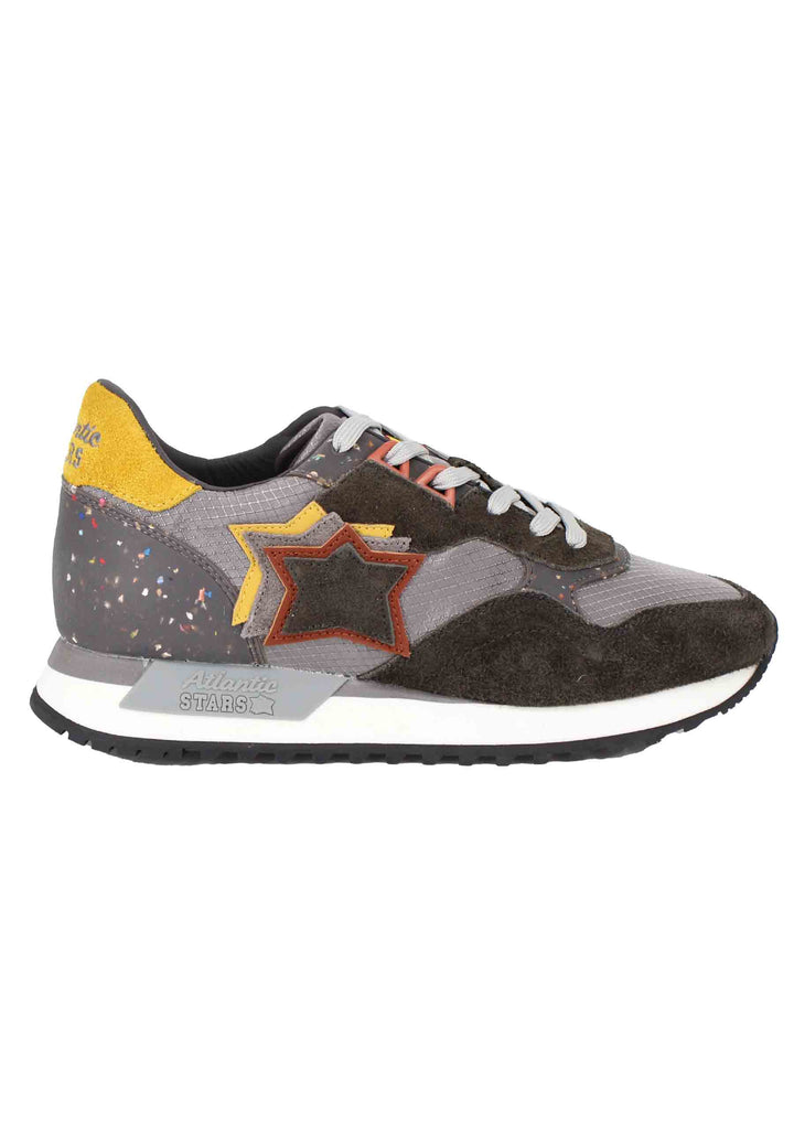 Spatarella Sneakers Draco uomo in pelle e tessuto grigio con stelle in tinta Convenienza