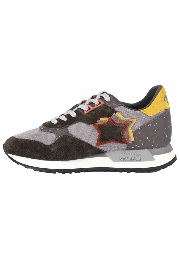 Spatarella Sneakers Draco uomo in pelle e tessuto grigio con stelle in tinta Convenienza
