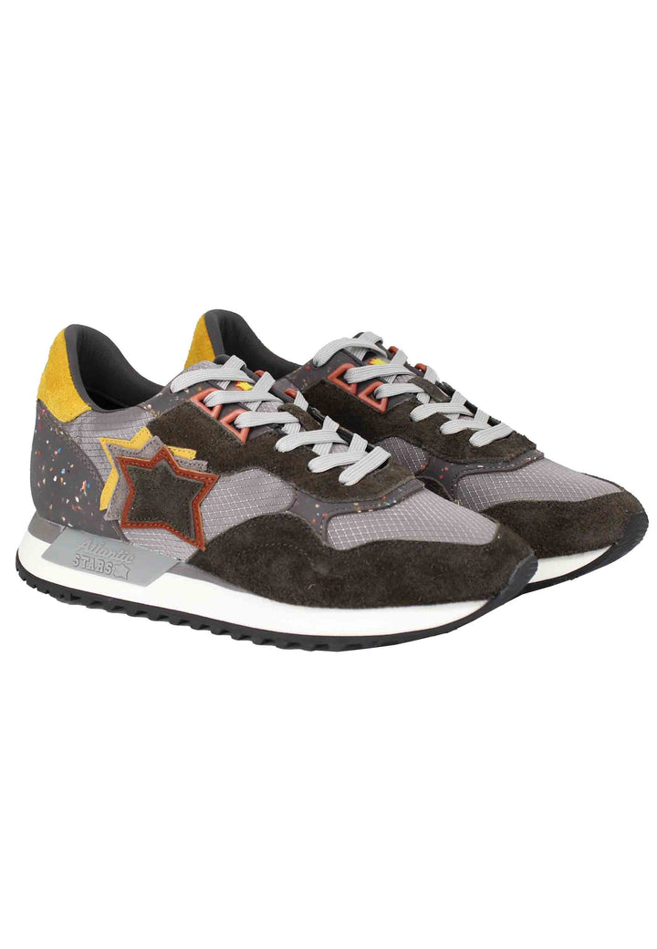 Spatarella Sneakers Draco uomo in pelle e tessuto grigio con stelle in tinta Convenienza