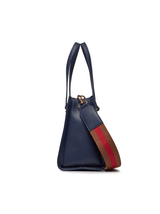 Spatarella Borse donna a spalla in similpelle blu navy Sconto