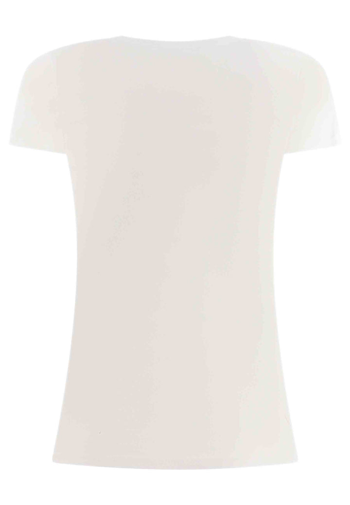 Spatarella T-shirt donna Icons in cotone bianco con stampa in seta Vendita