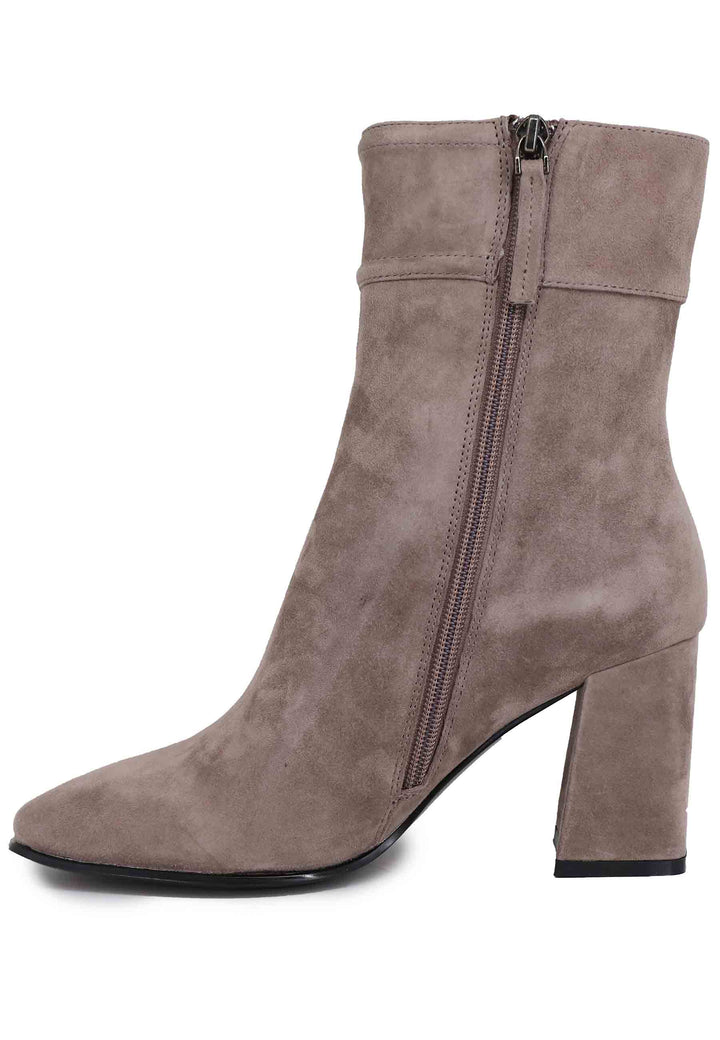 Spatarella Stivaletti donna in camoscio grigio con tacco alto e punta quadra Chisinau Convenienza