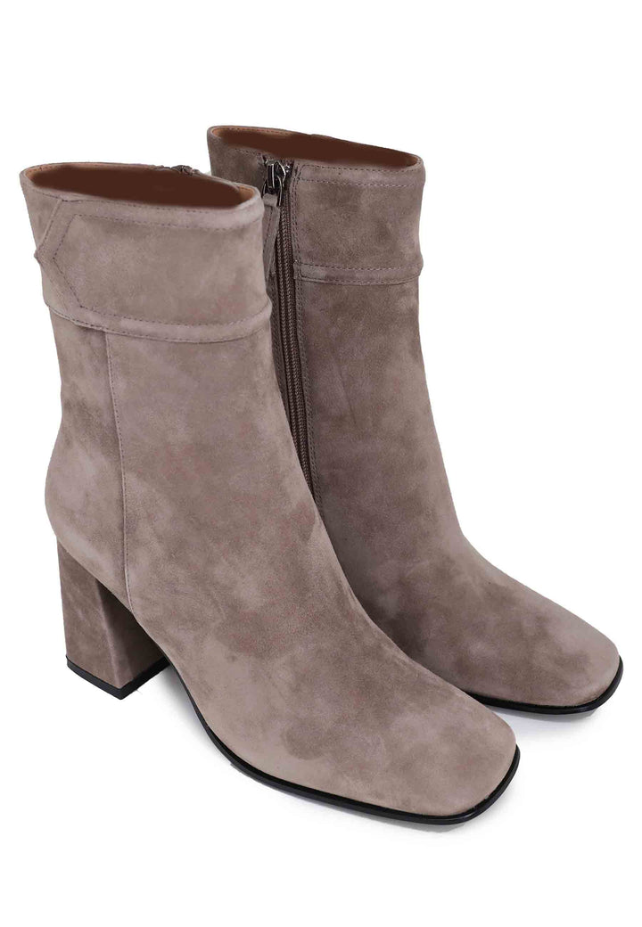 Spatarella Stivaletti donna in camoscio grigio con tacco alto e punta quadra Chisinau Convenienza