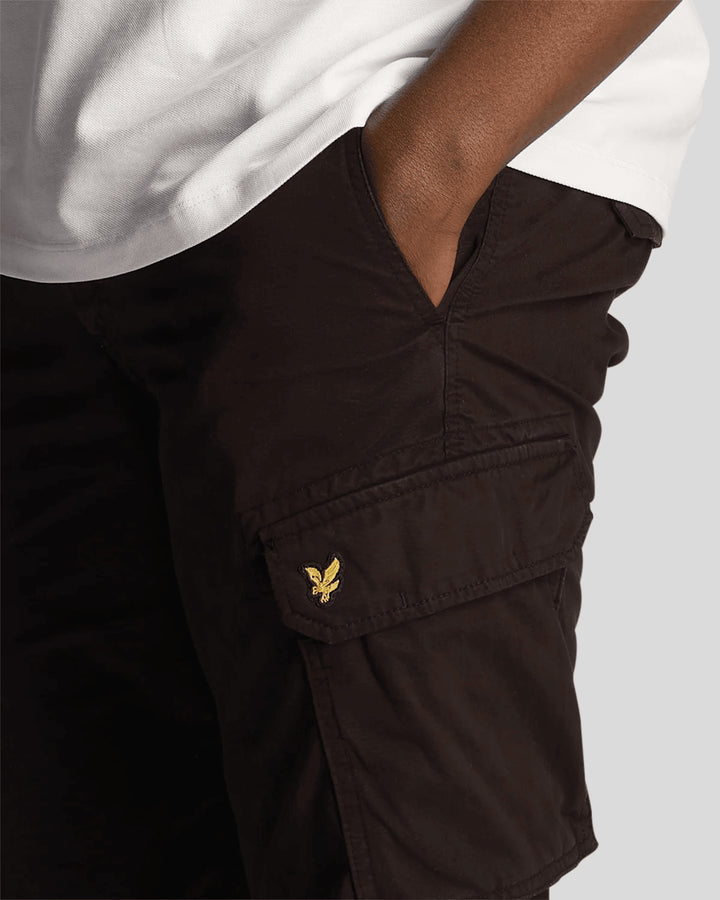 Spatarella Bermuda cargo uomo in cotone nero Promozione Limitata