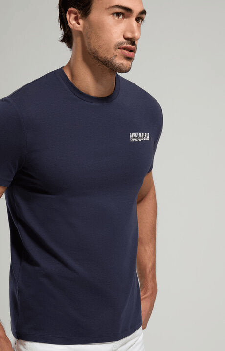 Spatarella T-shirt uomo girocollo in jersey blu bmt0162-7000