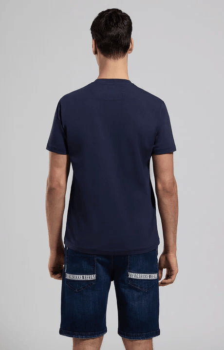 Spatarella T-shirt uomo girocollo in jersey blu bmt0202-7000 Prezzo Ridotto