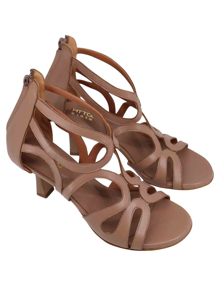 Spatarella Sandali donna in pelle naturale con tallone chiuso e punta tonda Negozio