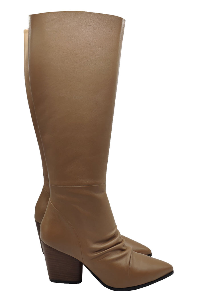 Spatarella Calzature Donna Stivali In Pelle Nude Con Tacco Messicano