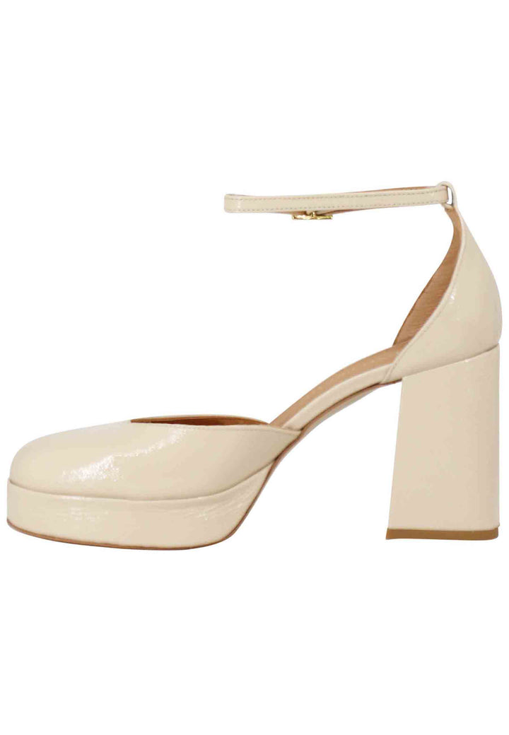 Spatarella Decollete donna in vernice cipria con tacco alto e plateau Promozione Limitata